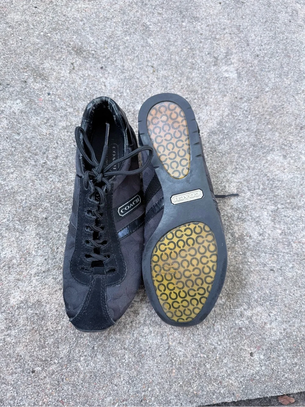 Coach Women’s Black Lace-Up Casual Sneakers
